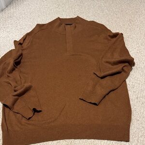 Banana Republic Premium Luxe Yarn Sweater Quarter Zip Brown Size Large